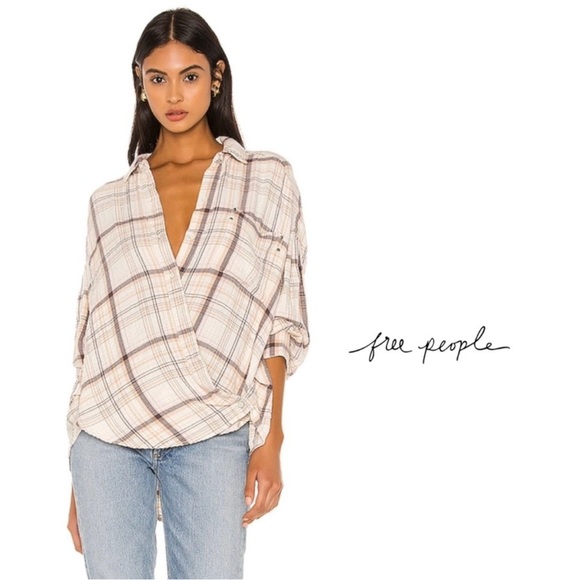 WE THE FREE People Hidden Valley ButtonDown Shirt Top Blouse Oversized Plaid - Picture 1 of 16